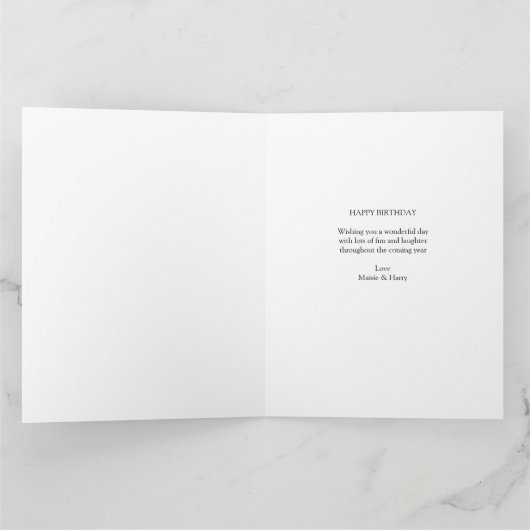 Hart 11 Foto Collage Elegant Name Birthday Kaart (Binnen)