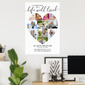 Hart 11 Foto Collage Life Well Lived Funeral Poster (Thuiskantoor)