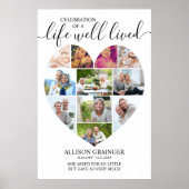 Hart 11 Foto Collage Life Well Lived Funeral Poster (Voorkant)