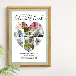Hart 11 Foto Collage Life Well Lived Funeral Poster