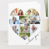 Hart 11 Photo CollageLove You Script Jubileum Kaart (Voorkant)