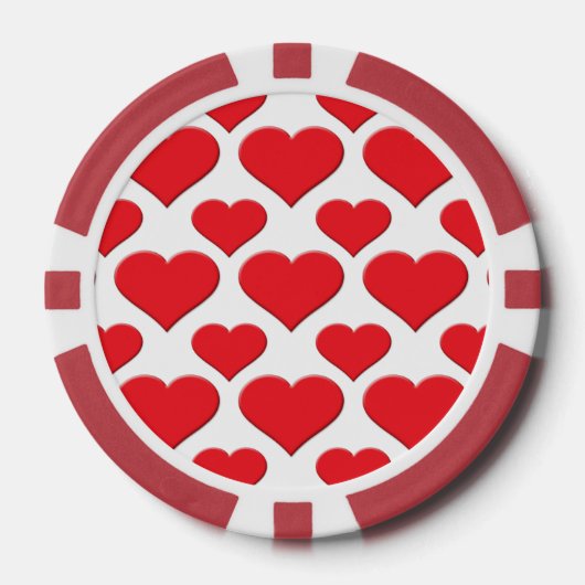 Hart 1 Rood Pokerchips (Voorkant)