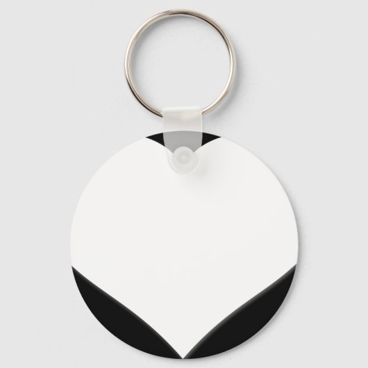 Hart 1 zwart-wit sleutelhanger (Voorkant)