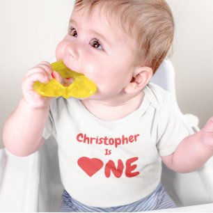 Hart 1ste verjaardag Baby T-Shirt