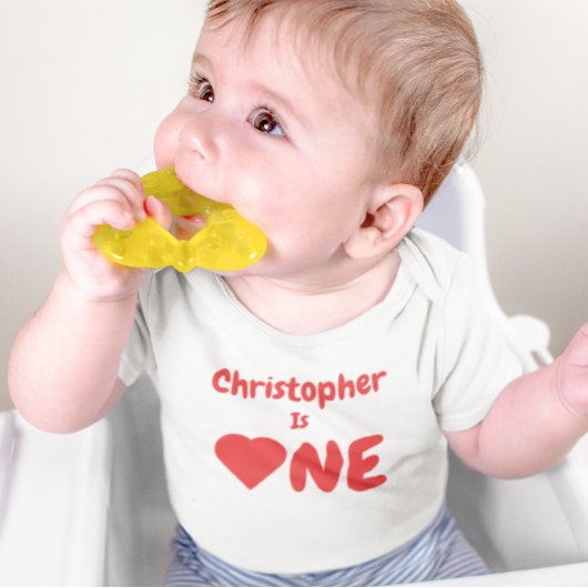 Hart 1ste verjaardag Baby T-Shirt