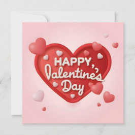 hart 3d met tekst Happy Valentine's Day Feestdagenkaart