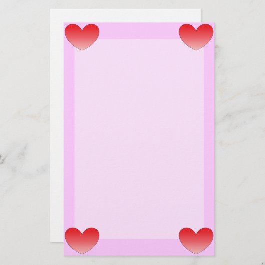 Hart. 4 briefpapier (Voorkant / Achterkant)