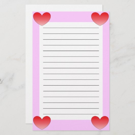 Hart. 4 briefpapier (Voorkant / Achterkant)