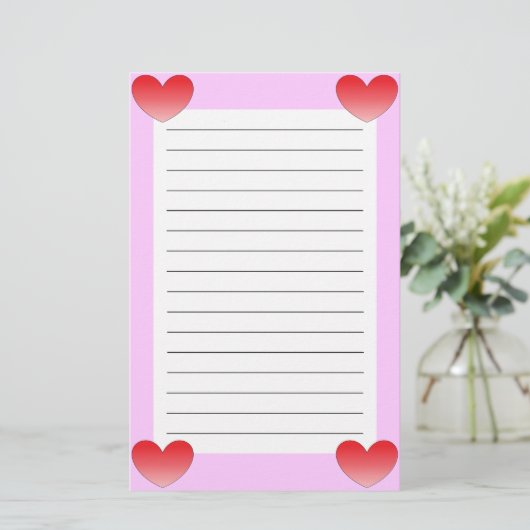 Hart. 4 briefpapier (Staand voorkant)