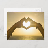 hart-642068. HEART HANDS SUNSET FOTOGRAPHY BACKG Briefkaart (Voorkant / Achterkant)