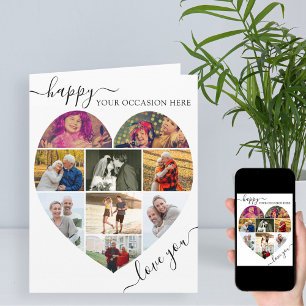 Hart 9 Fotocollage liefde Je script elke keer Kaart