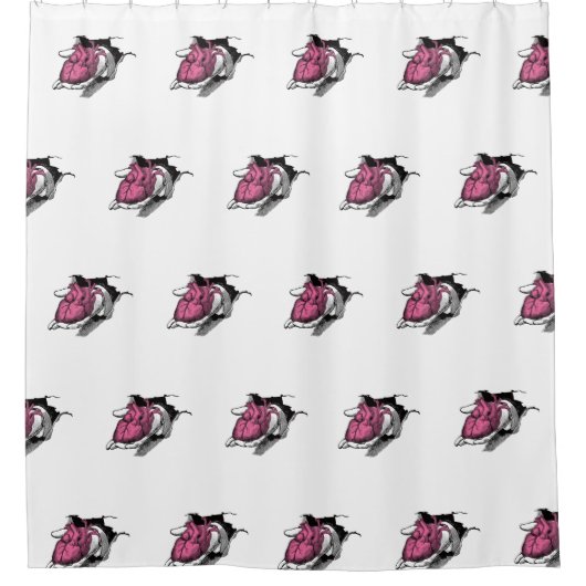 hart aan de hand door Crack Douchegordijn (Voorkant)