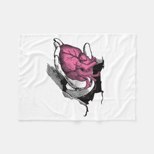  hart aan de hand door Crack Fleece Deken (Voorkant (Horizontaal))