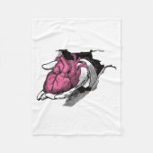  hart aan de hand door Crack Fleece Deken (Voorkant)