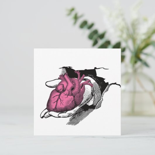  hart aan de hand door Crack Kaart (Staand voorkant)