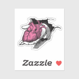  hart aan de hand door Crack Sticker