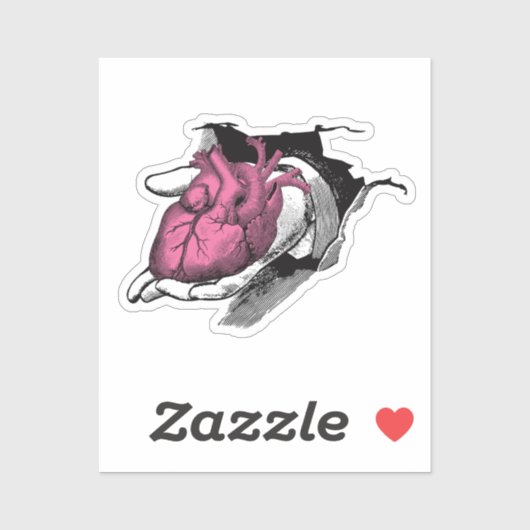  hart aan de hand door Crack Sticker (Vel)