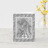 HART AAN EEN KOORD ROZE DRAAK VALENTIJN, FANTASIE KAART (Gele Bloem)