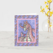 HART AAN EEN SNOER ROZE DRAGON VALENTIJN, FANTASIE KAART (Gele Bloem)