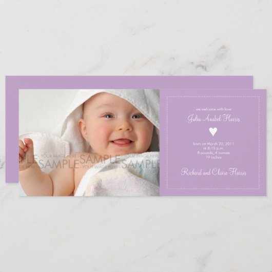 Hart ・ Aankondiging Baby (Voorkant / Achterkant)