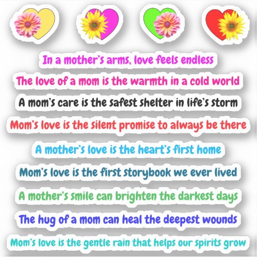 Hart aanraken moeder citaten | Hou van mama Sticke Sticker (Voorkant)