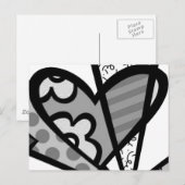 hart abstracte kunst briefkaart (Voorkant / Achterkant)
