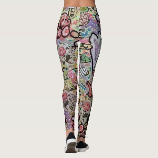 Hart Abstracte Kunst Leggings (Achterkant)