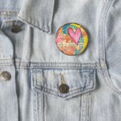 hart abstracte pinknop ronde button 5,7 cm (In situ)