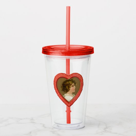 hart acryl drinkbeker (Voorkant)