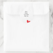 Hart - Adresetiketten Ronde Sticker (Tas)