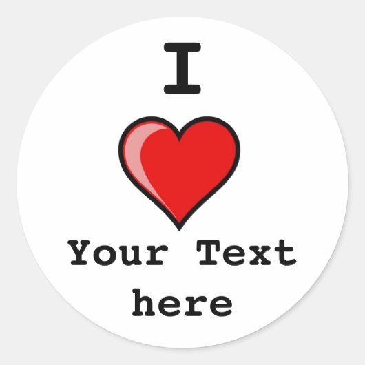 hart Afbeelding 2, ik, Jouw tekst hier Ronde Sticker (Voorkant)