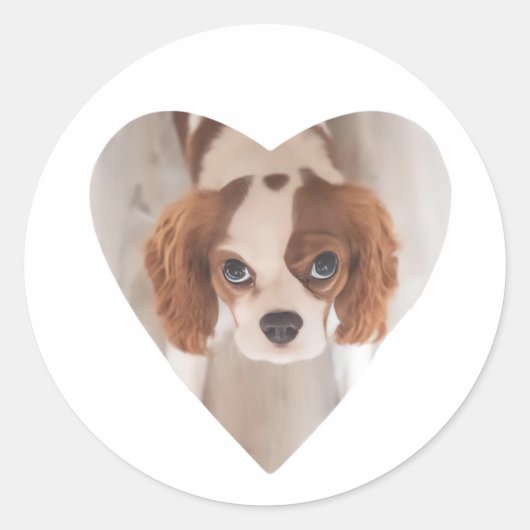 Hart Afbeelding Ronde Sticker (Voorkant)