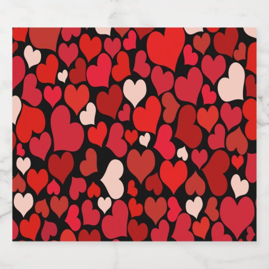 Hart afdrukken sparkling wijnetiket (Enkel label)