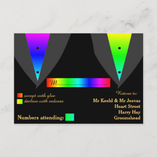 Hart Aglow met Pride Gay Wedding RSVP Kaartje