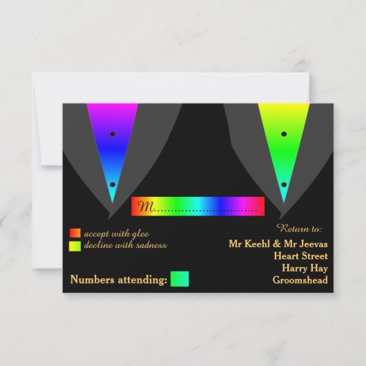 Hart Aglow met Pride Gay Wedding RSVP Kaartje (Voorkant)