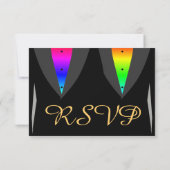 Hart Aglow met Pride Gay Wedding RSVP Kaartje (Achterkant)