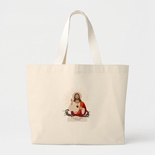 Hart als Jezus Grote Tote Bag (Voorkant)