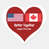 Hart Amerika en Canada beter samen Sticker (Voorkant)