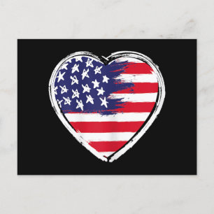 Hart Amerikaanse vlag 4 juli Patriottische Amerika Briefkaart