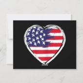 Hart Amerikaanse vlag 4 juli Patriottische Amerika Feestdagenkaart (Achterkant)