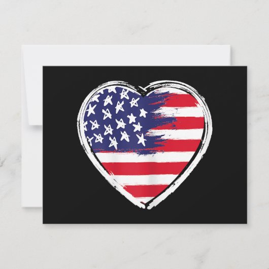 Hart Amerikaanse vlag 4 juli Patriottische Amerika Feestdagenkaart (Voorkant)