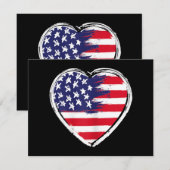 Hart Amerikaanse vlag 4 juli Patriottische Amerika Feestdagenkaart (Voorkant / Achterkant)