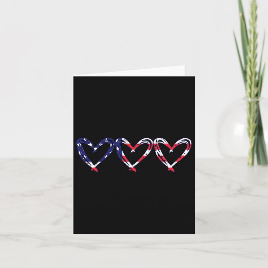 Hart Amerikaanse vlag Grappig 4 juli Onafhankelijk Kaart (Voorkant)
