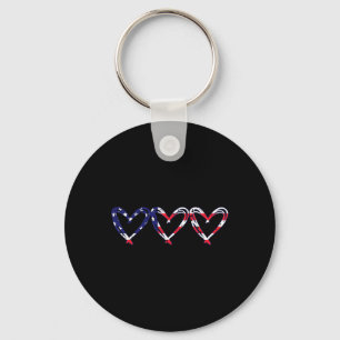 Hart Amerikaanse vlag Grappig 4 juli Onafhankelijk Sleutelhanger