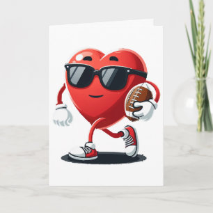 Hart Amerikaanse Voetbal Valentijnsdag Jongens Man Kaart