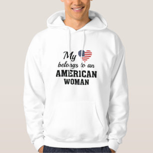 Hart Amerikaanse vrouw Hoodie