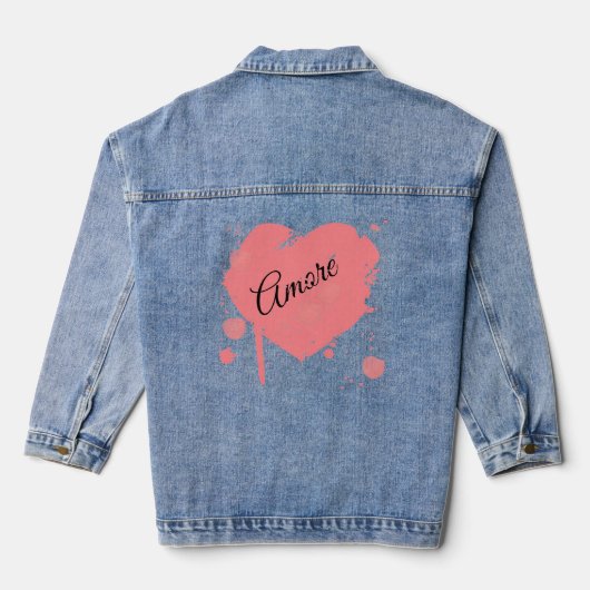 Hart "Amore" Grunge Denim Jas Jacket (Achterkant)