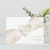 Hart Ampersand Parels & Prosecco Bruidsfeest Bedankkaart (Staand voorkant)