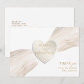 Hart Ampersand Parels & Prosecco Bruidsfeest Bedankkaart (Voorkant / Achterkant)