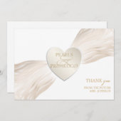 Hart Ampersand Parels & Prosecco Bruidsfeestje Bedankkaart (Voorkant / Achterkant)